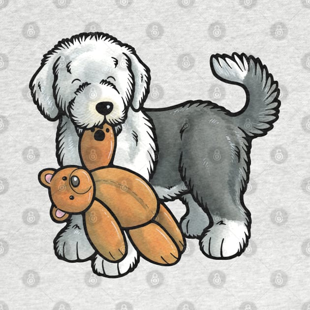 Old English Sheepdog puppy by animalartbyjess